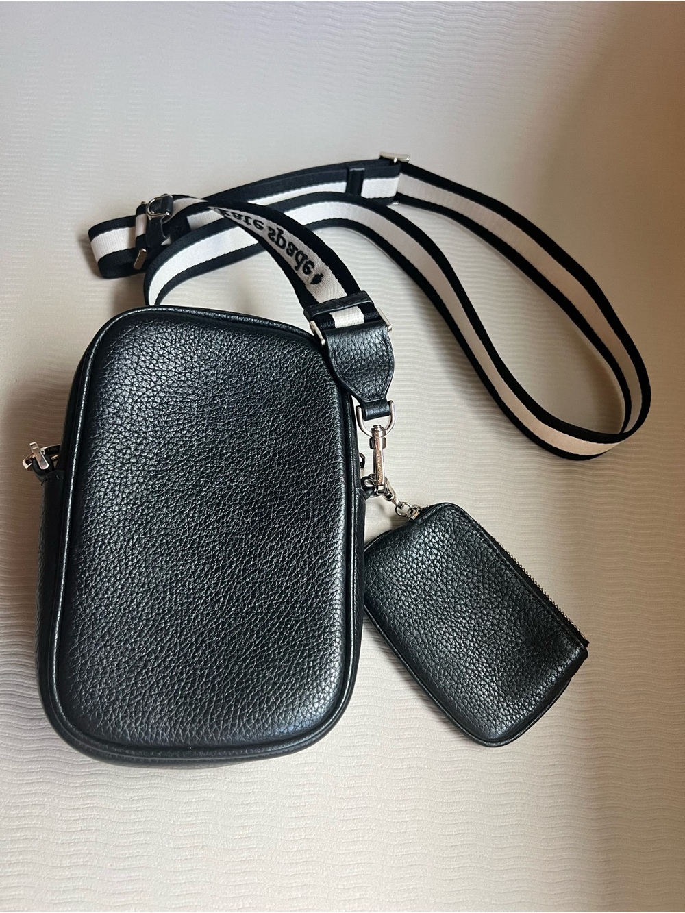 Kate Spade Rosie North/South Phone Crossbody, black pebbled leather NWOT - Picture 2 of 6
